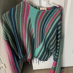 Anthropologie Boho fringe sweater